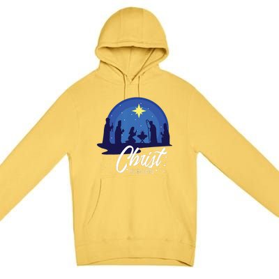 Christ Is Born Bible First Christmas Holiday Jesus Birthday Premium Pullover Hoodie