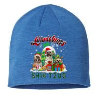 Christmas Is Better With Shih Tzus Three Santa Elf Dogs Gift Sustainable Beanie