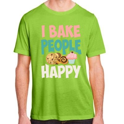 Cute I Bake People Happy Funny Baking Quote Cake Baker Gift Great Gift Adult ChromaSoft Performance T-Shirt