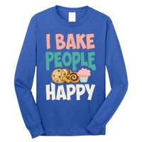 Cute I Bake People Happy Funny Baking Quote Cake Baker Gift Great Gift Long Sleeve Shirt