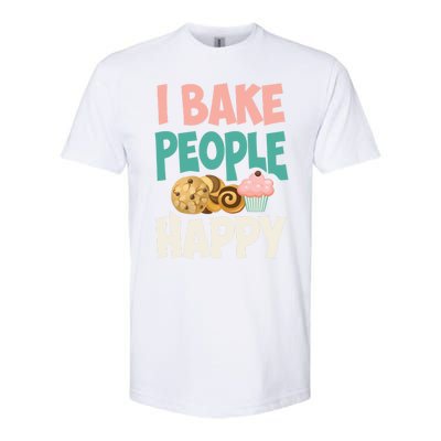 Cute I Bake People Happy Funny Baking Quote Cake Baker Gift Great Gift Softstyle CVC T-Shirt