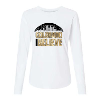 Colorado I Believe In Football Womens Cotton Relaxed Long Sleeve T-Shirt