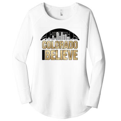 Colorado I Believe In Football Women's Perfect Tri Tunic Long Sleeve Shirt