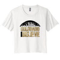 Colorado I Believe In Football Women's Crop Top Tee