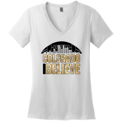 Colorado I Believe In Football Women's V-Neck T-Shirt