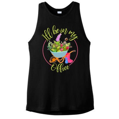 Cute I'll Be In My Office Gardening Fan Ladies PosiCharge Tri-Blend Wicking Tank