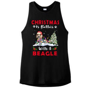 Christmas Is Better With A Beagle Dog Xmas Puppy Lover Cute Gift Ladies PosiCharge Tri-Blend Wicking Tank