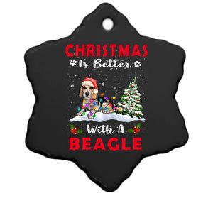 Christmas Is Better With A Beagle Dog Xmas Puppy Lover Cute Gift Ceramic Star Ornament