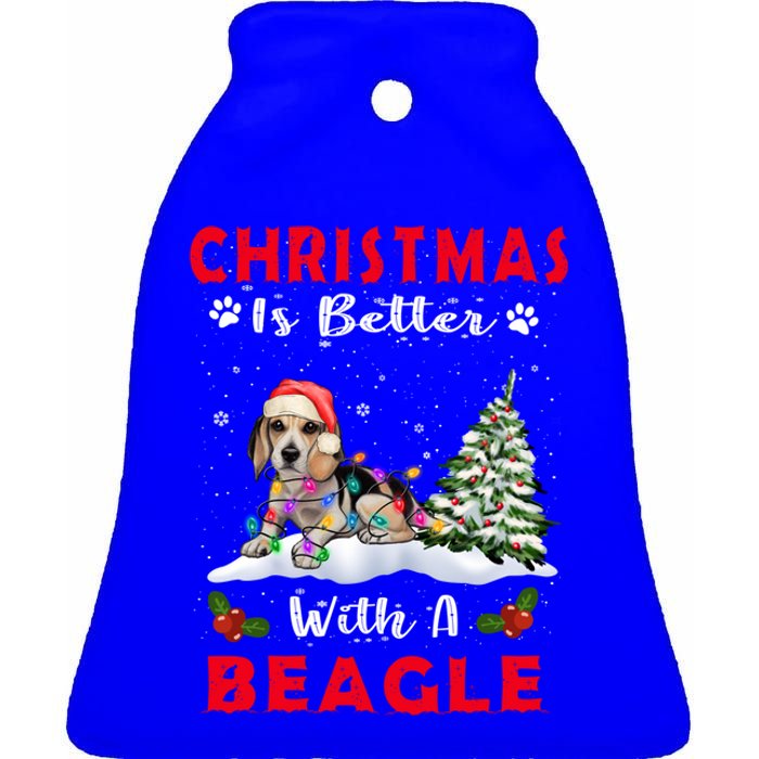 Christmas Is Better With A Beagle Dog Xmas Puppy Lover Cute Gift Ceramic Bell Ornament