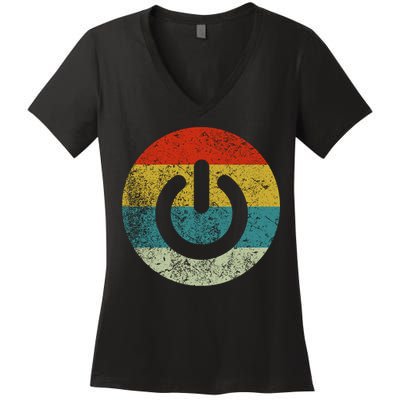 Computer Icons Button Power Women's V-Neck T-Shirt
