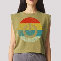 Computer Icons Button Power Garment-Dyed Women's Muscle Tee