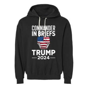 Commander In Briefs Trump 2024 Garment-Dyed Fleece Hoodie