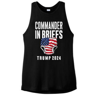 Commander In Briefs Trump 2024 Ladies PosiCharge Tri-Blend Wicking Tank