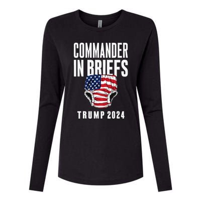 Commander In Briefs Trump 2024 Womens Cotton Relaxed Long Sleeve T-Shirt