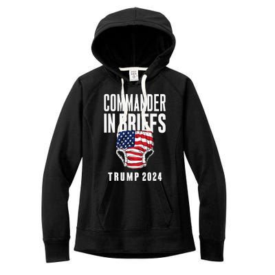 Commander In Briefs Trump 2024 Women's Fleece Hoodie