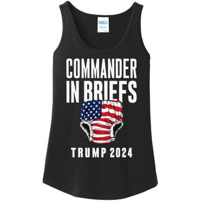 Commander In Briefs Trump 2024 Ladies Essential Tank