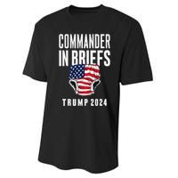 Commander In Briefs Trump 2024 Performance Sprint T-Shirt