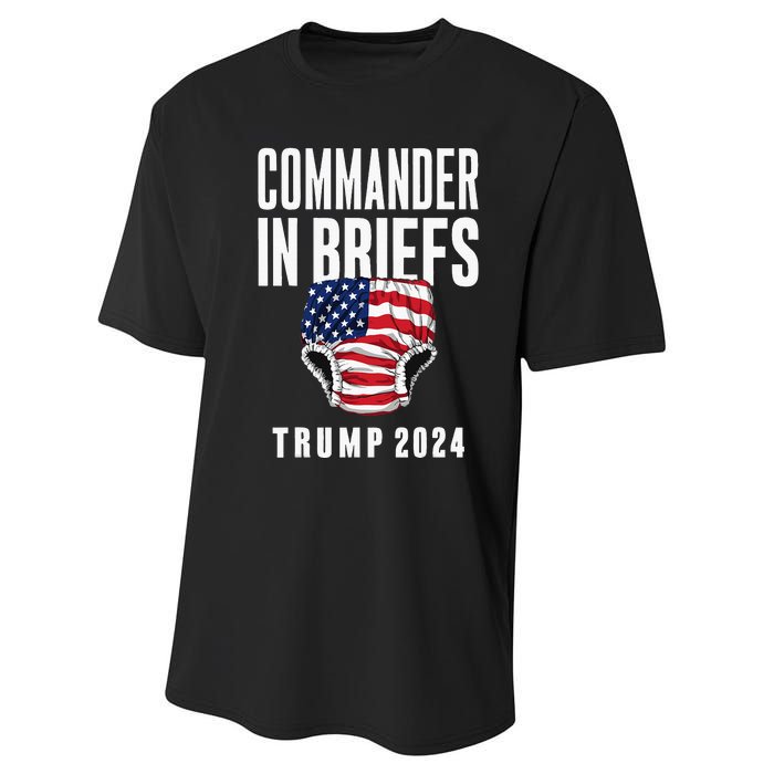 Commander In Briefs Trump 2024 Performance Sprint T-Shirt