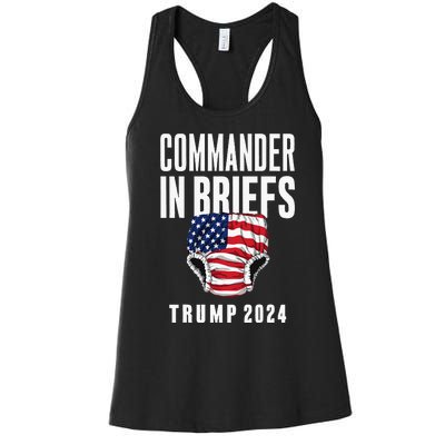 Commander In Briefs Trump 2024 Women's Racerback Tank