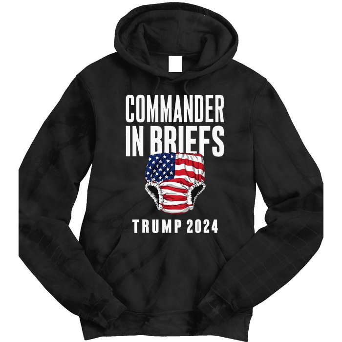 Commander In Briefs Trump 2024 Tie Dye Hoodie