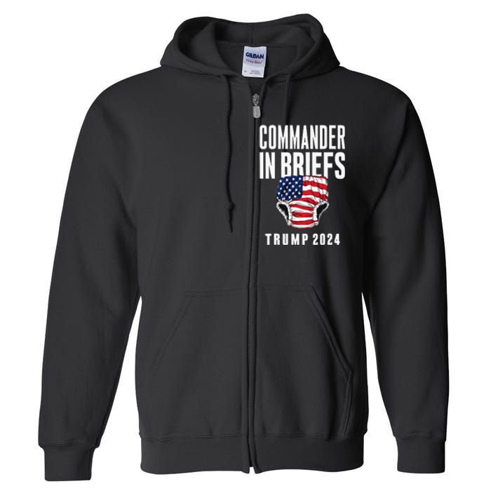 Commander In Briefs Trump 2024 Full Zip Hoodie