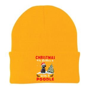 Christmas Is Better With A Poodle Dog Xmas Puppy Lover Great Gift Knit Cap Winter Beanie