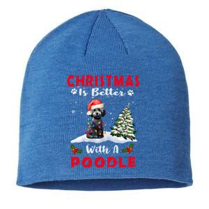 Christmas Is Better With A Poodle Dog Xmas Puppy Lover Great Gift Sustainable Beanie