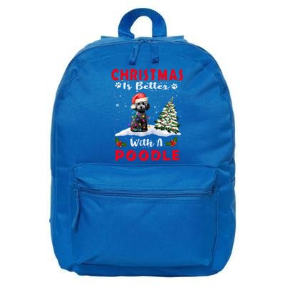 Christmas Is Better With A Poodle Dog Xmas Puppy Lover Great Gift 16 in Basic Backpack