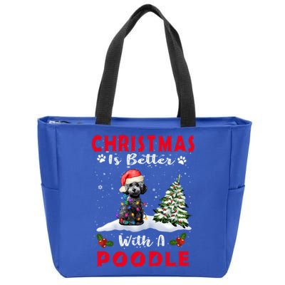 Christmas Is Better With A Poodle Dog Xmas Puppy Lover Great Gift Zip Tote Bag