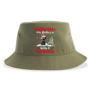 Christmas Is Better With A Poodle Dog Xmas Puppy Lover Great Gift Sustainable Bucket Hat