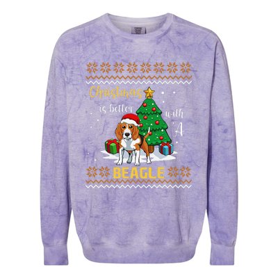 Christmas Is Better With A Beagle Pajama Dog Puppy XMas Colorblast Crewneck Sweatshirt