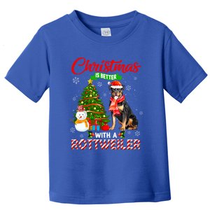 Christmas Is Better With A Rottweiler Santa Christmas Light Meaningful Gift Toddler T-Shirt