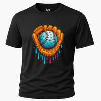 Cool Ice Cream Drip Baseball Glove Cooling Performance Crew T-Shirt