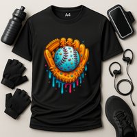 Cool Ice Cream Drip Baseball Glove Cooling Performance Crew T-Shirt