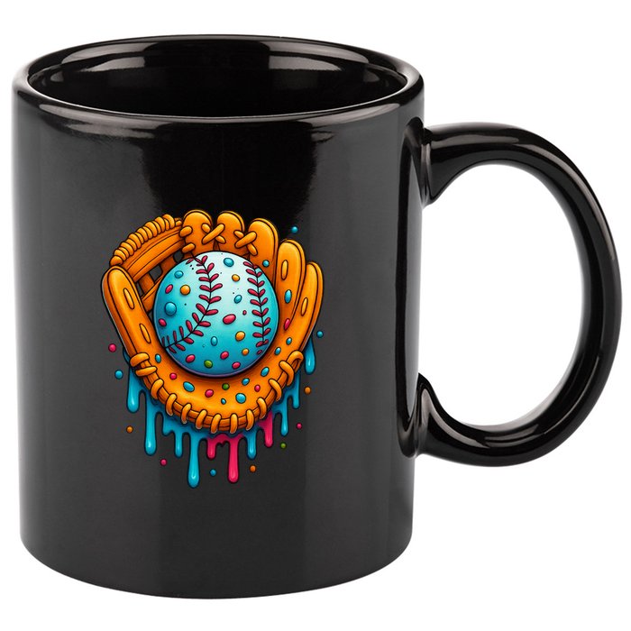 Cool Ice Cream Drip Baseball Glove 11oz C Handle Ceramic Mug