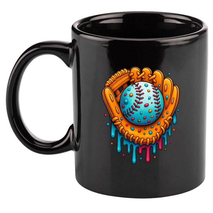 Cool Ice Cream Drip Baseball Glove 11oz C Handle Ceramic Mug
