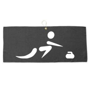 Curling Icon Large Microfiber Waffle Golf Towel