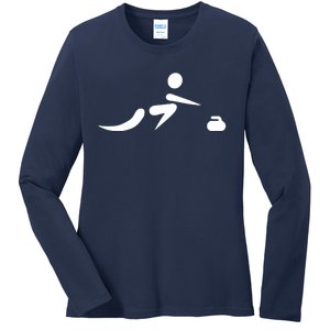 Curling Icon Ladies Long Sleeve Shirt