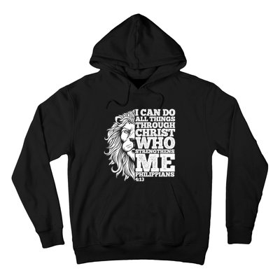 Christian I Can Do All Things Through Christ Lion Faith Gift Hoodie