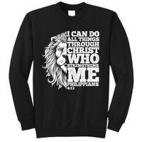 Christian I Can Do All Things Through Christ Lion Faith Gift Sweatshirt