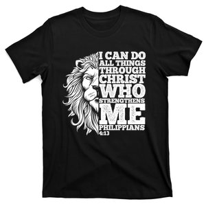 Christian I Can Do All Things Through Christ Lion Faith Gift T-Shirt