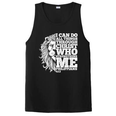 Christian I Can Do All Things Through Christ Lion Faith Gift PosiCharge Competitor Tank