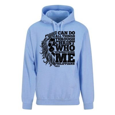 Christian I Can Do All Things Through Christ Lion Faith Gift Unisex Surf Hoodie