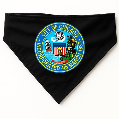 Chicago Illinois City Seal I Love Chicago Illinoisan USA-Made Doggie Bandana