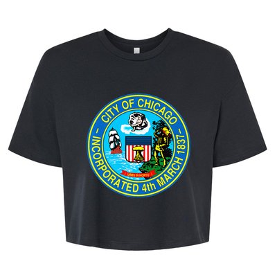 Chicago Illinois City Seal I Love Chicago Illinoisan Bella+Canvas Jersey Crop Tee