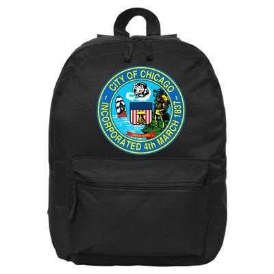 Chicago Illinois City Seal I Love Chicago Illinoisan 16 in Basic Backpack