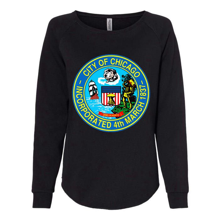 Chicago Illinois City Seal I Love Chicago Illinoisan Womens California Wash Sweatshirt