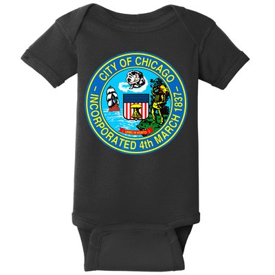 Chicago Illinois City Seal I Love Chicago Illinoisan Baby Bodysuit