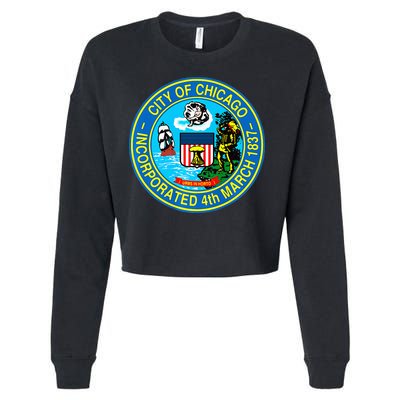 Chicago Illinois City Seal I Love Chicago Illinoisan Cropped Pullover Crew