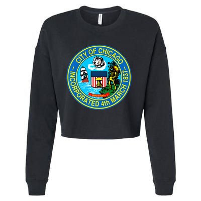 Chicago Illinois City Seal I Love Chicago Illinoisan Cropped Pullover Crew